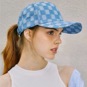 NWOT Checkerboard Pattern Baseball Cap